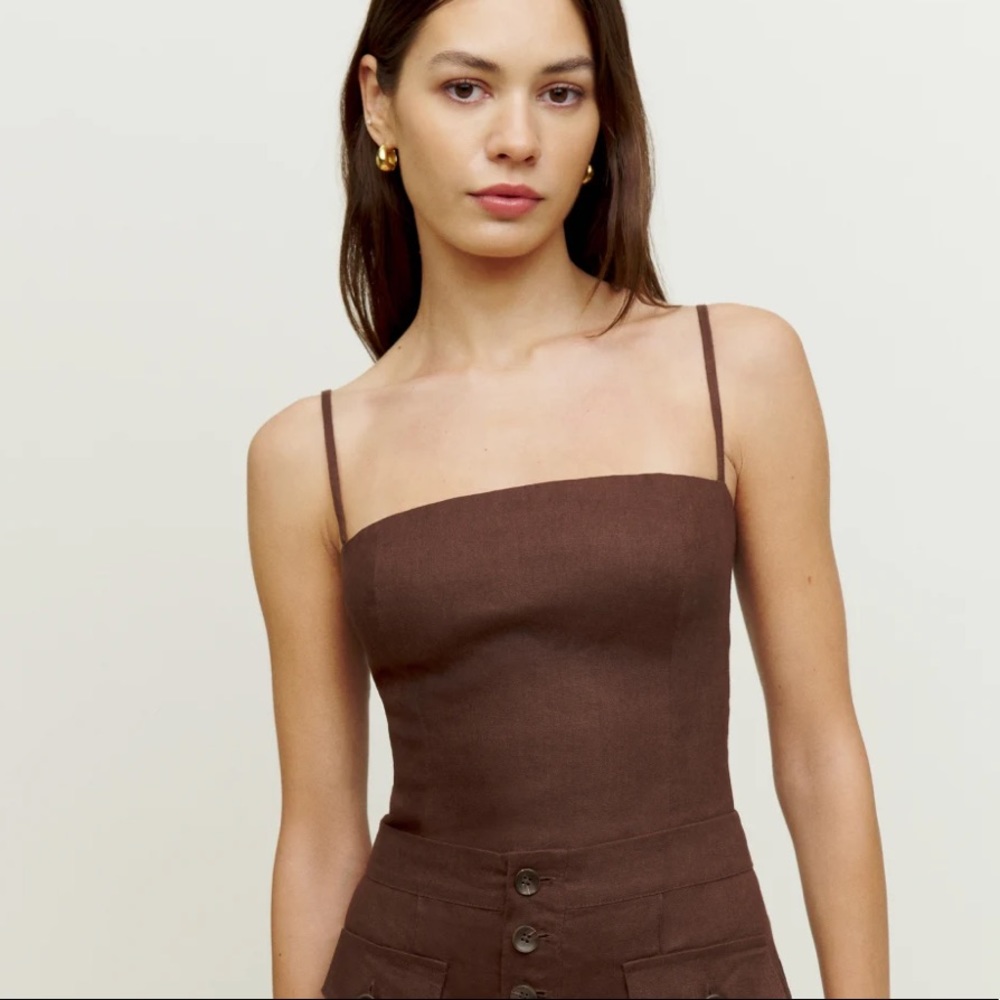 NWT Reformation Overland Linen top in Cafe size 4